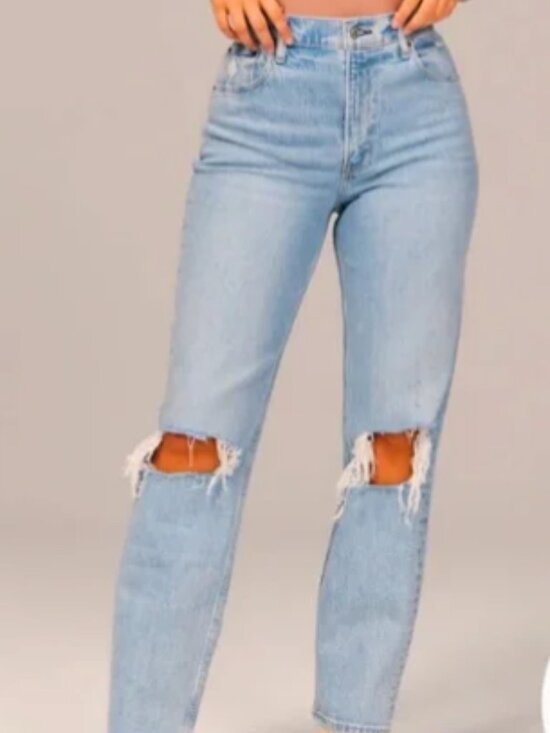 Abercrombie & Fitch Curve Love "The 90s Straight" Ultra High Rise Jeans - Picture 1 of 8